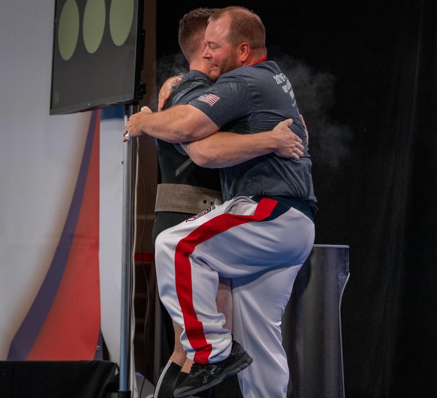 James celebrating with athlete